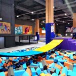 jump park multi-function trampoline park with climbing wall swing bridge for kids adults all ages