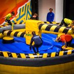 jump park multi-function trampoline park with climbing wall swing bridge for kids adults all ages