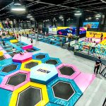 jump park multi-function trampoline park with climbing wall swing bridge for kids adults all ages