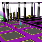 Trampoline area for birthday party