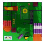 Trampoline area for birthday party